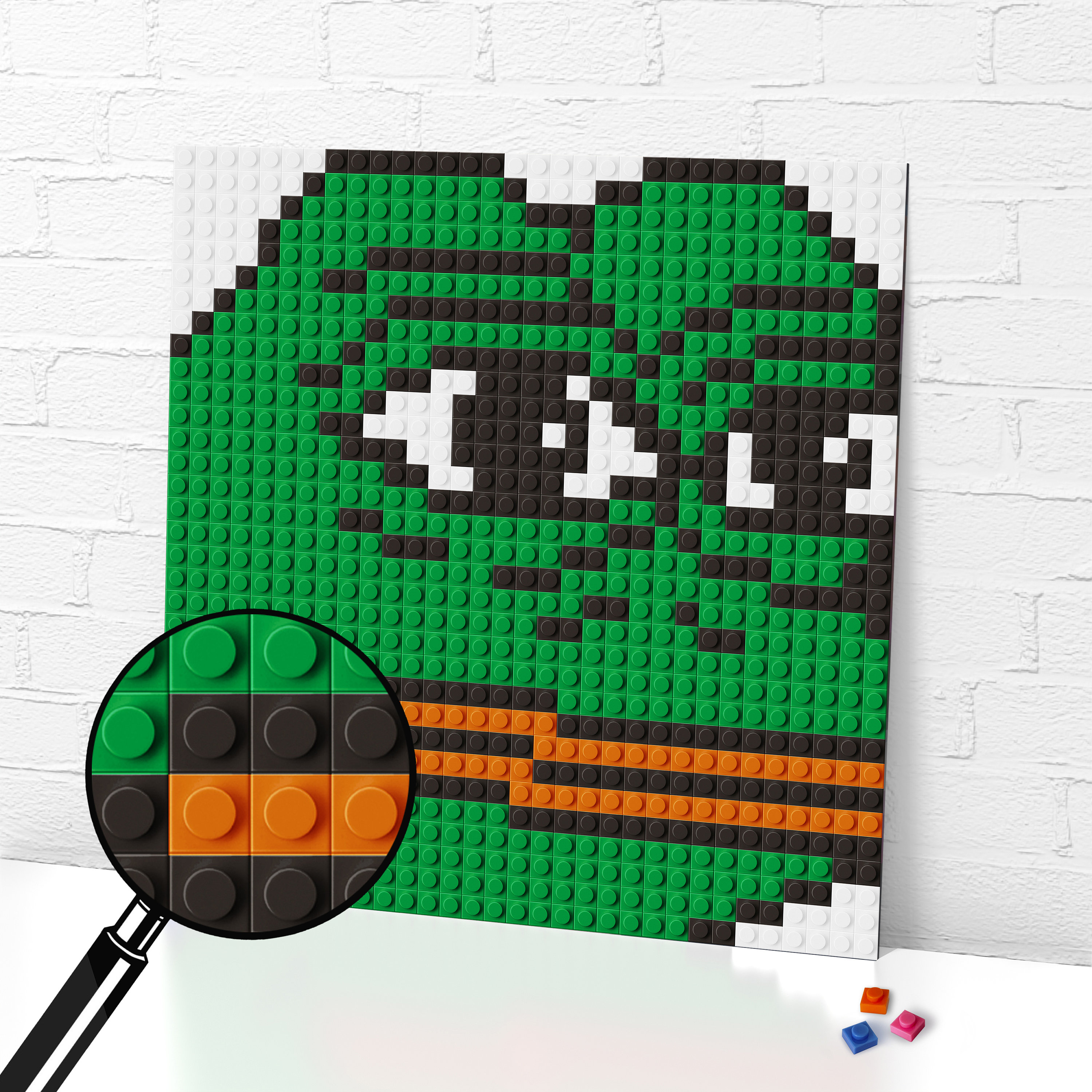 Frog From Spongebob Pixel Art/brick Mosaic Painting/ Gift