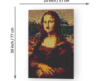 レオナルド ダ ヴィンチ「モナリザ」ピクセルアート モザイク/ブリック