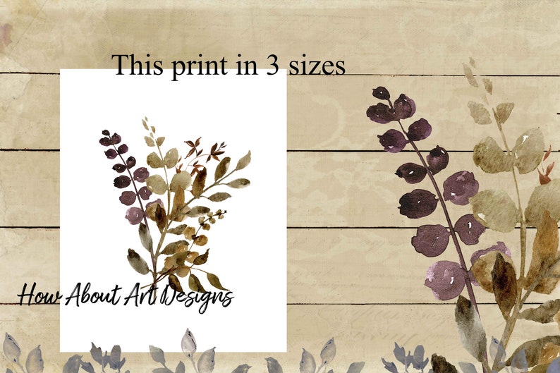 Fall Foliage Printable Farmhouse Country Print Brown and Rust - Etsy