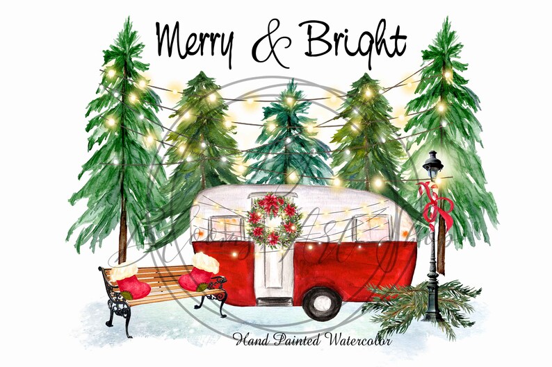 Download Camper sublimation-retro red trailer-vintage Christmas | Etsy