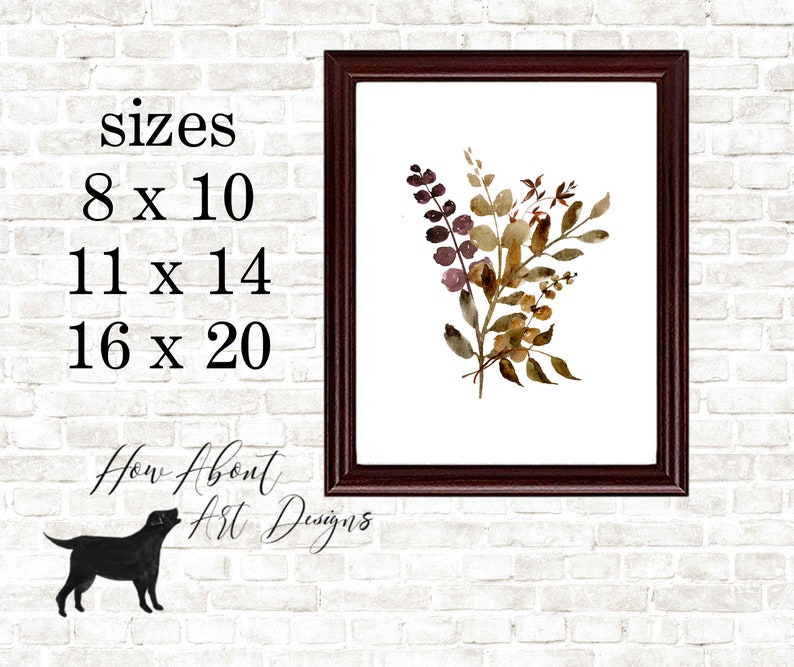 Fall Foliage Printable Farmhouse Country Print Brown and Rust - Etsy
