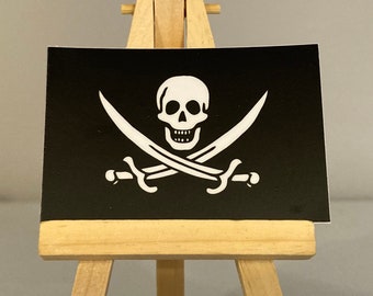 Pirate Flag Jolly Roger flown by Black Sam Bellamy and Blackbeard - High Quality Vinyl Sticker