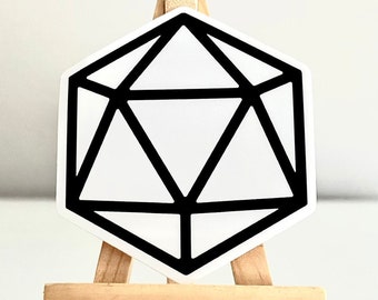 D20 Icosahedron DND Dungeons and Dragons RPG 20 Sided Dice Sticker - Made with High Quality Vinyl