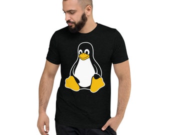Short sleeve t-shirt with Tux, the Linux Mascot Penguin.