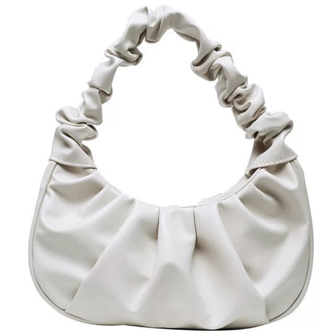 Weiß geraffte Baguette Tasche Geldbörse Schultertasche für Frauen  Klassische Clutch Schulter Trendy Tote Handtasche - Etsy.de