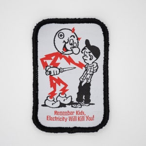 Reddy Kilowatt Patch - Remember Kids Electricity Will Kill You! Electrician Patch for Jackets Vintage Patch Gift for Electrician image 3