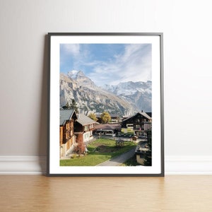 Mountain Top Murren Afternoon, Lauterbrunnen Switzerland | Digital Print Instant Download