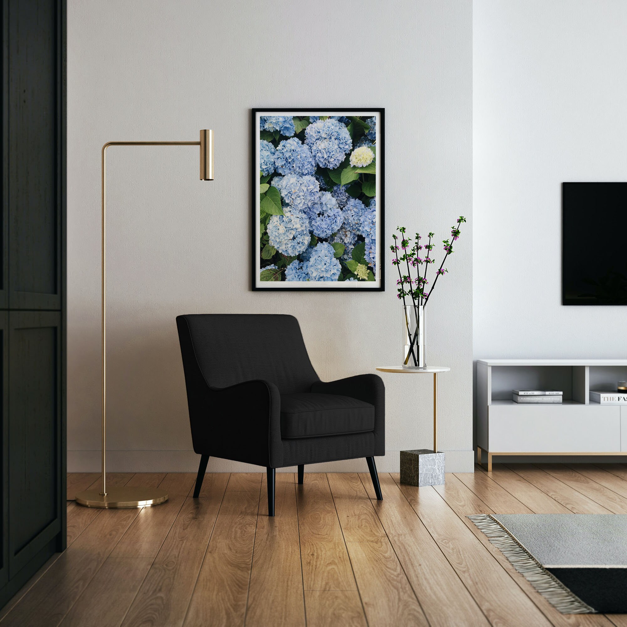 Premium Print of Best Seller Hydrangeas Summer Purple New