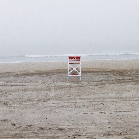 Foggy Gray Lifeguard Chair Scarborough Narragansett Rhode Etsy
