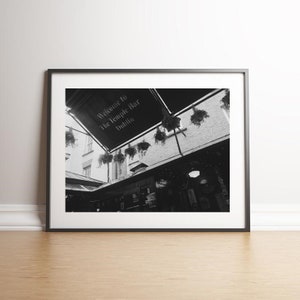 Dublin Temple Bar River Liffey Ireland Europe Travel Overcast Black and White Architecture | Instant Download Digital Print