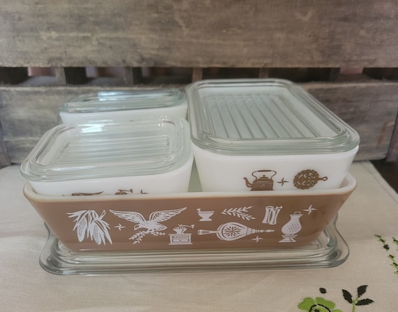 保存容器・ケース (138) Old Pyrex Refrigerator Dish 3Set 保存容器・ケース (138) Old Pyrex Refrigerator Dish 3Set