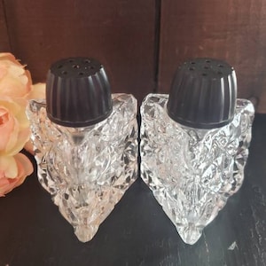 Vintage Salt and Pepper Shakers Diamond Cut FREE SHIPPING