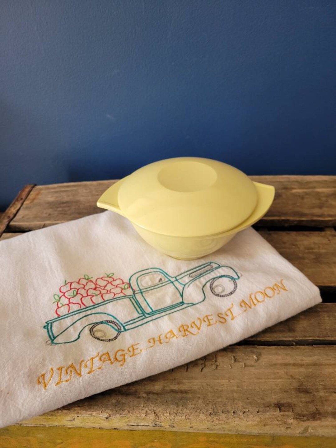 Vintage Boontonware Melmac Bowl With Lid Small Yellow Etsy