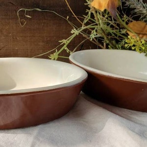 Vintage Hall Pottery Oval Casserole Baking Dishes Set of Two