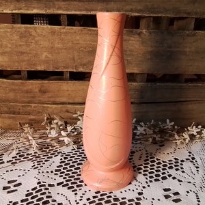 Vintage Vase Pink Shawnee Pottery Vase with Silver Artistic Accents Pedestal Base USA Made Pottery Collectible FREE SHIPPING