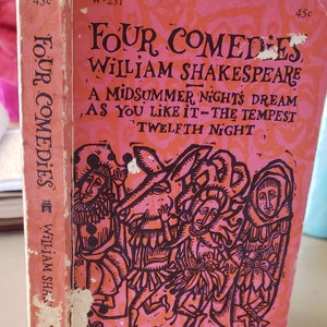 Vintage Books William Shakespeare Four Comedies Paperback 3rd Print 1962 FREE SHIPPING