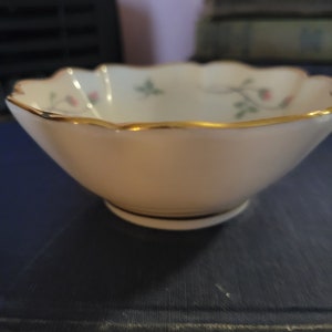 Vintage Lenox Jewelry Dish Rose Manor Pink Pattern Lenox Trinket Bowl FREE SHIPPING