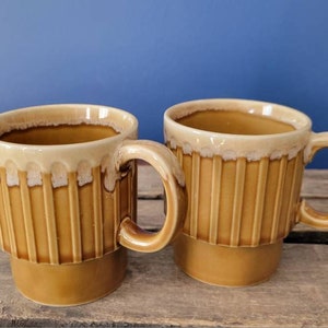 Vintage Mugs Made in Japan Ceramic Retro Coffee Mug Pair FREE SHIPPING