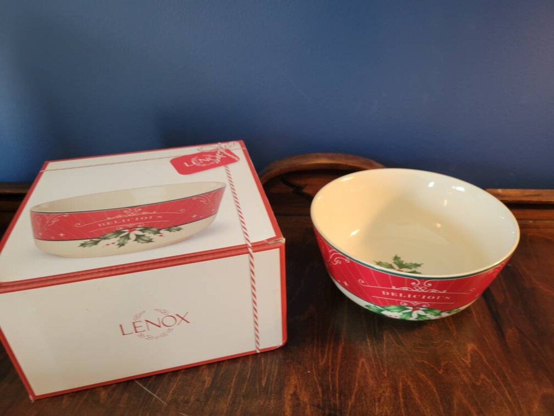Vintage Lenox Holiday Serving Bowl in Orginal Box FREE Etsy