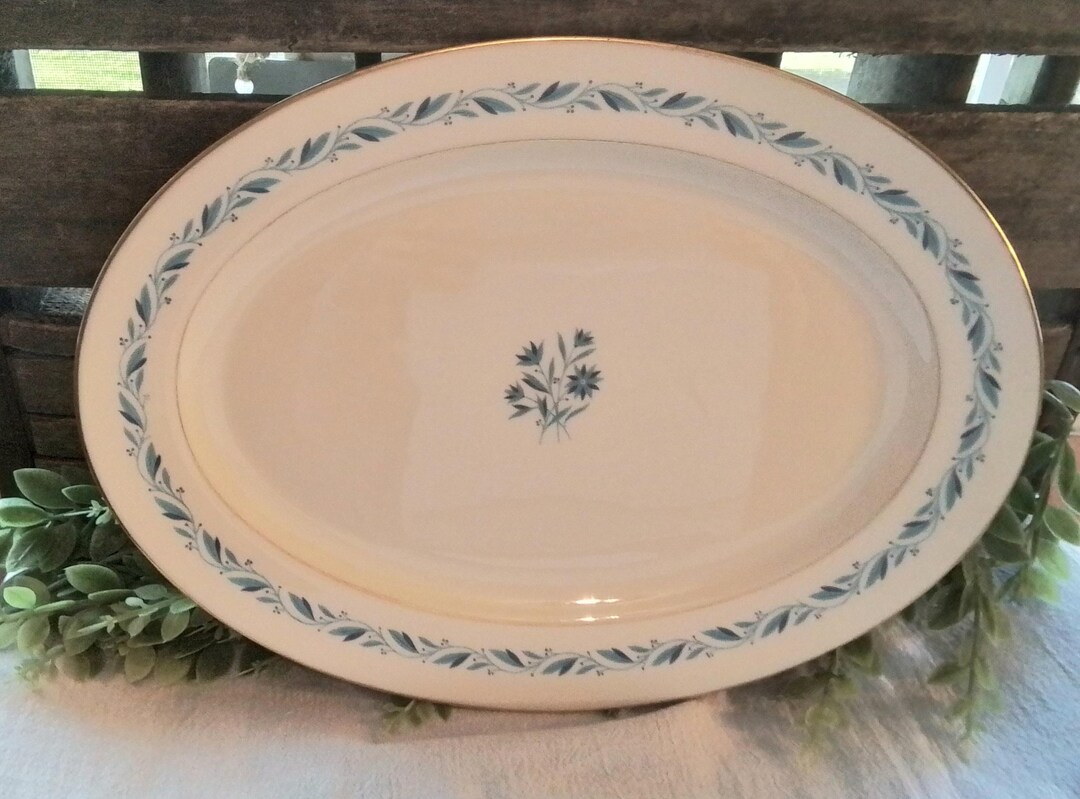 Vintage Lenox Blue Ridge Platter, Floral Accent, USA Made - Etsy