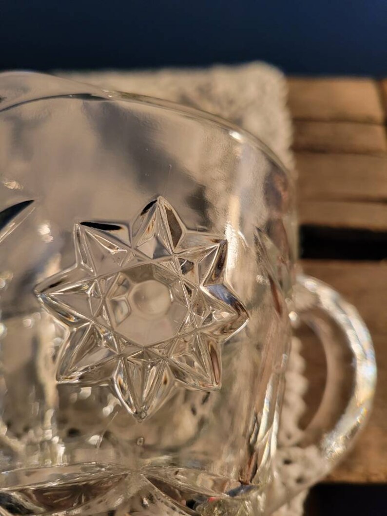 Vintage Pressed Glass Creamer and Sugar Set Star of David Etsy