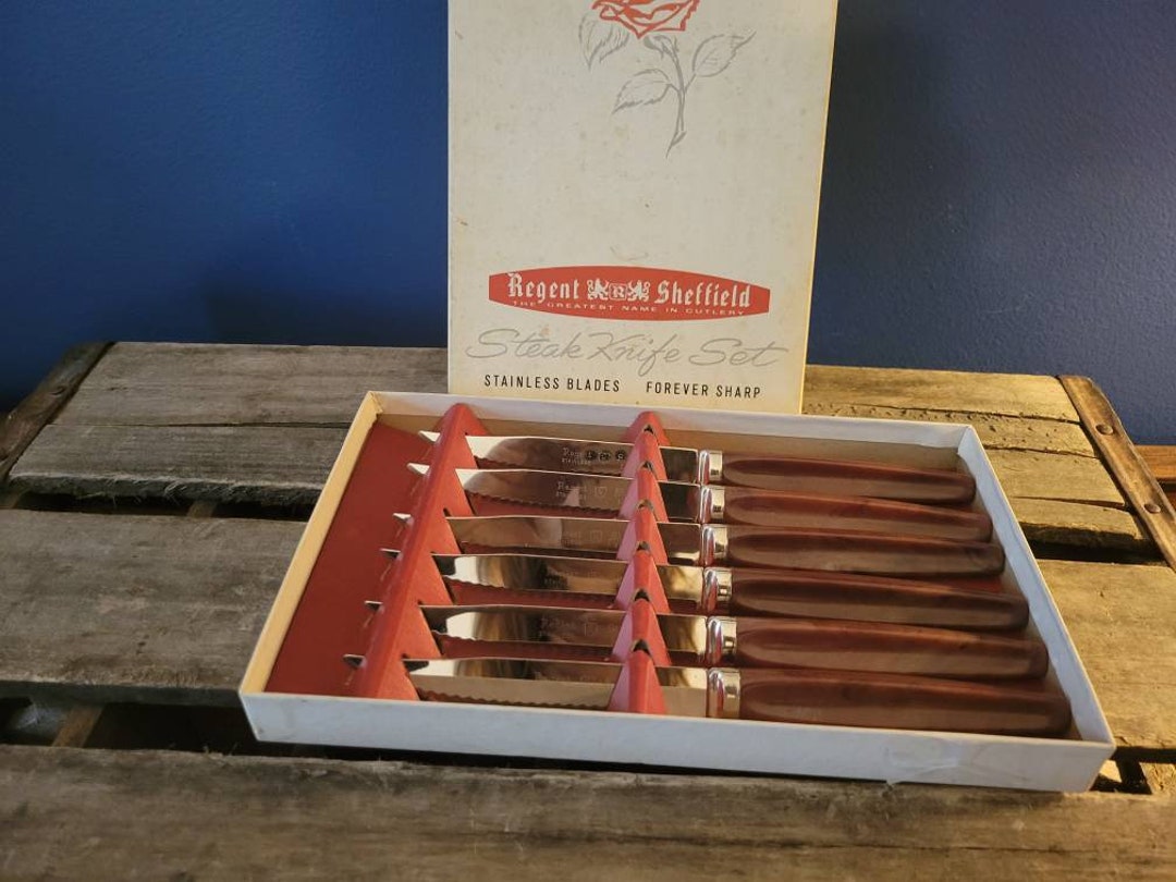 Vintage Set of 6 Regent Sheffield Steak Knives in Orginal Box Etsy