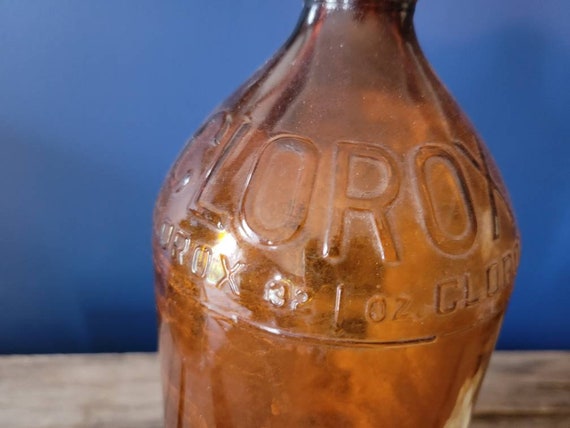 Antique Clorox Amber Glass Bottle FREE SHIPPING Antique Clorox Amber Glass Bottle FREE SHIPPING