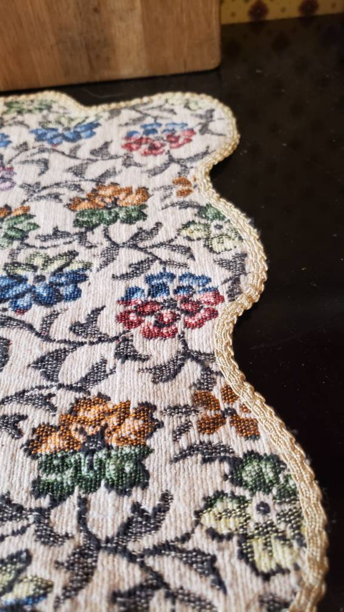 Vintage Table Runner Floral Brocade Tapestry Table Runner FREE Etsy