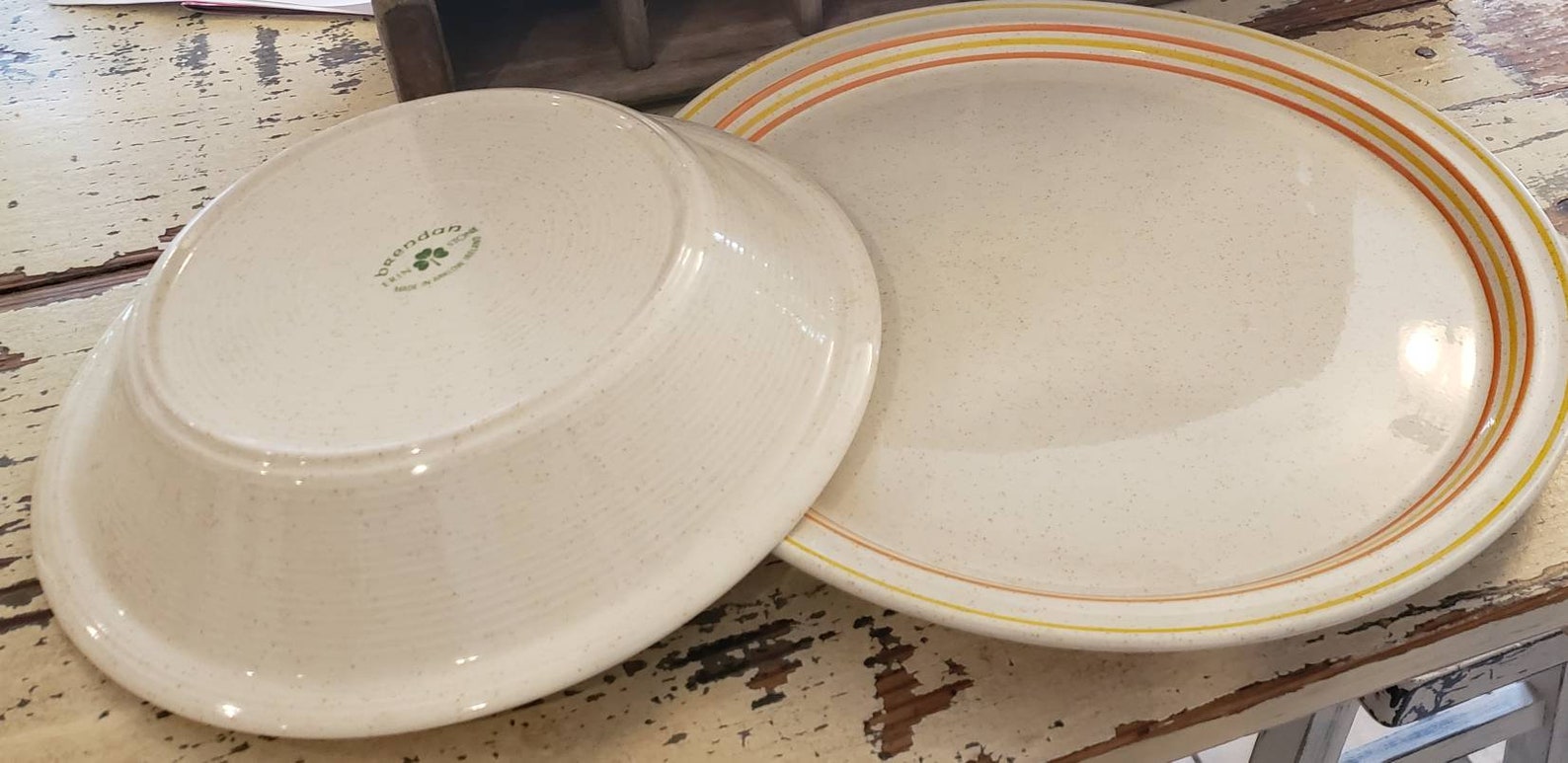 Vintage Irish Stoneware 2 Piece Brendan Stoneware Erin Stone Etsy