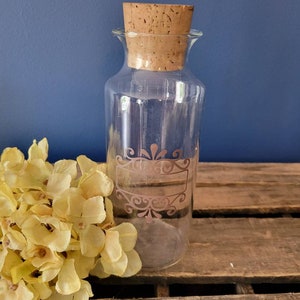 Vintage Glass Jar with Cork Lid Apothecary or Kitchen Jar FREE SHIPPING