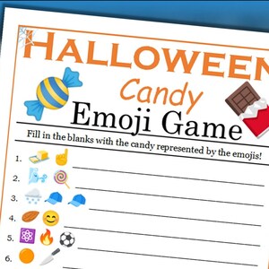 Halloween Emoji Game: Candy- Printable Halloween Party Game