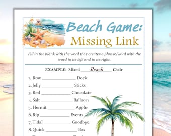 Printable Beach Game - Missing Link - Fun Summer Brain Teasers