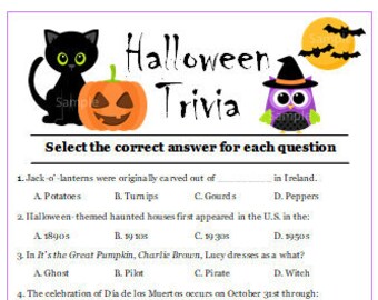 Halloween Trivia Etsy Canada