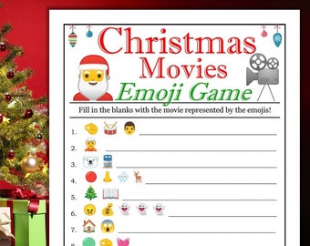Christmas Emoji Game: Movies - Printable Christmas Party Game