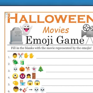 Halloween Emoji Game: Movies - Printable Halloween Party Game