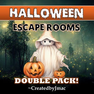 Halloween Escape Room Double Pack - PowerPoint Escape Room Style Zoom Game for Kids, Tweens, Teens, and families!