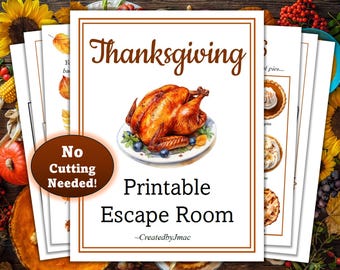 Printable Thanksgiving Escape Room - Fun Thanksgiving game for friends and family