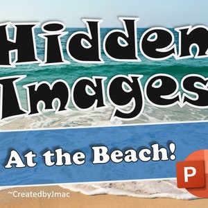 Hidden Images: At the Beach - Zoom Game - Virtual PowerPoint Family and Friends Game