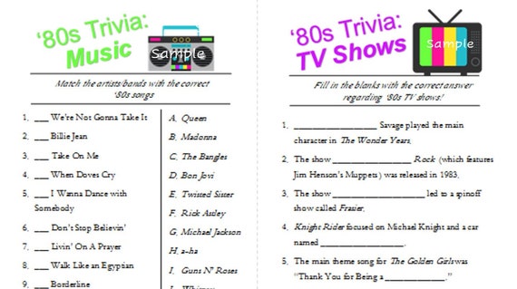 80s Trivia Questions and Answers Printable (Free!) - Leap of Faith Crafting