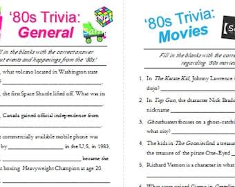 80s Trivia Questions and Answers Printable (Free!) - Leap of Faith Crafting