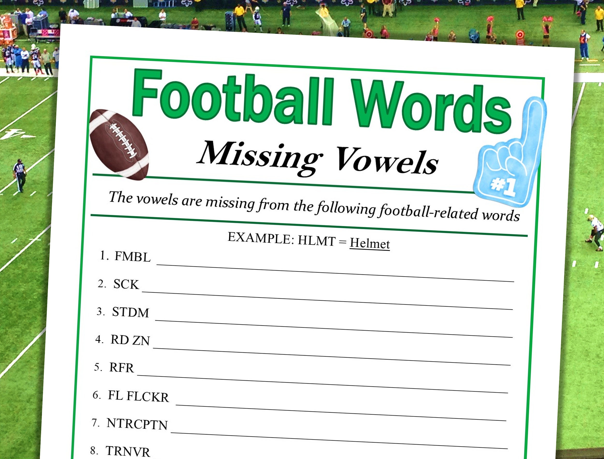 Printable Football Games Pack: Word & Brain Teasers (PDF Download) - Etsy
