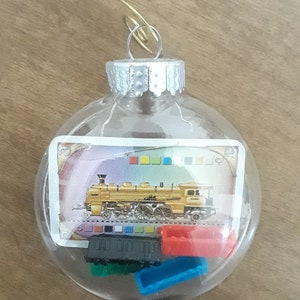 Ticket to Ride Ornament - Upcycled Board Game Gift