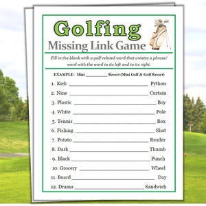Golfspelet Missing Links: Utskrivbar hjärngympa (PDF)