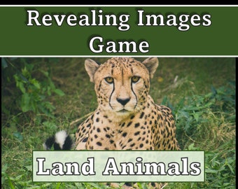 Revealing Images: Land Animals - PowerPoint Game - Virtual Zoom Family and Friends Game