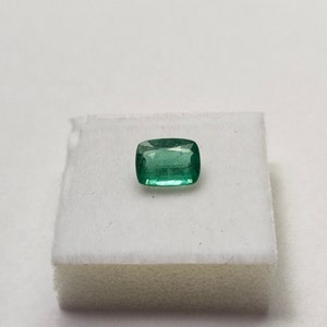 1,25 cts Natürliches Kissen Sambia Smaragd, 6 x 8 mm Smaragd Kissenschliff, lose Kissenschliff, Kissen Smaragd, natürlicher Smaragd Edelstein