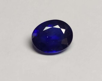 Saphir bleu naturel ovale, pierre taillée de 4,50 carats de forme ovale, saphir bleu de Bangkok, saphir en vrac, saphir bleu pour bijoux, pierre précieuse