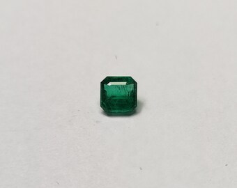 Natural Emerald 6x6x3.9 MM faceted cut Square Octagon 1 Pieces 1.06 Cts Good Green loose gemstone natural Zambian emerald gemstone OC-28