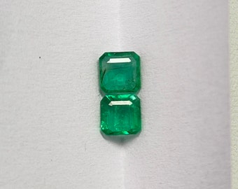 Natural Emerald 6x6x3.9 MM faceted cut Square Octagon 1 Pieces 1.06 Cts Good Green loose gemstone natural Zambian emerald gemstone OC-28