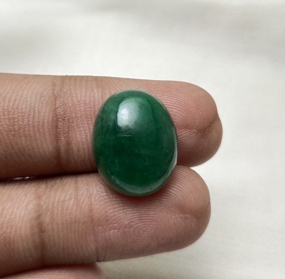 Natural Emerald Cabochan 0val Green Gemstone Loose 1 Piece