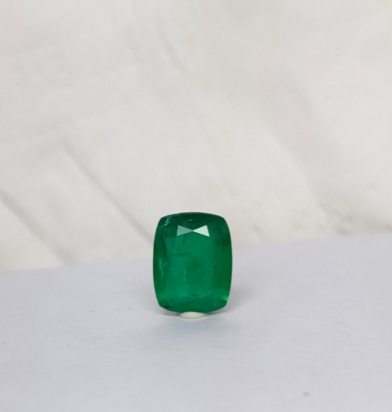 Natural Emerald Cushion 6x8 mm 1.20 Cts green-Loose Emerald Cushion shape Gemstone-Emerald Engagement Custom Ring-Green Emerald Cushion